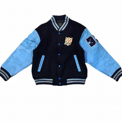 Classic Design Stylish Navy Blue Wool Varsity Jacket 
