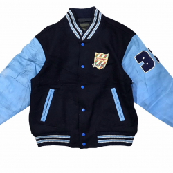 Classic Design Stylish Navy Blue Wool Varsity Jacket 
