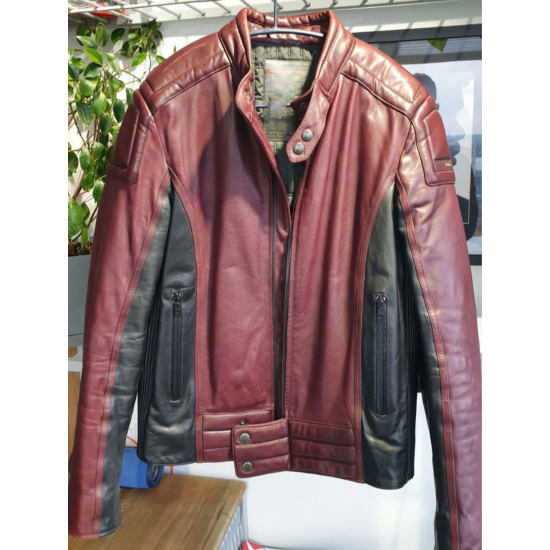 Classic Red Vintage Prada Leather Biker Jacket