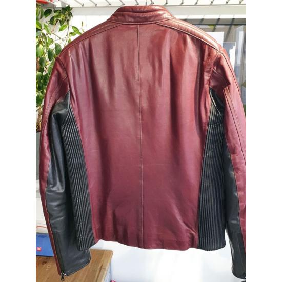 Classic Red Vintage Prada Leather Biker Jacket