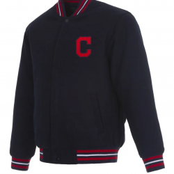 Cleveland Indians Navy Blue Wool Jacket