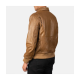 Coffmen Olive Brown Leather Bomber Jacket