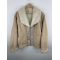 Coldwater Creek 1990s Fur Lined Beige Suede Leather Jacket 