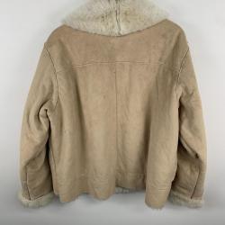 Coldwater Creek 1990s Fur Lined Beige Suede Leather Jacket  Coldwater Creek 1990s Fur Lined Beige Suede Leather Jacket