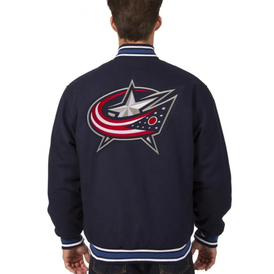 Columbus Blue Jackets Navy Blue Wool Jacket