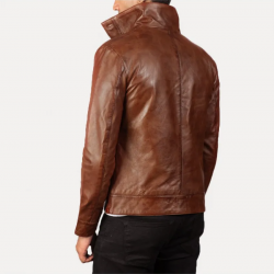 Columbus Brown Leather Bomber Jacket Columbus Brown Leather Bomber Jacket