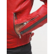 Columbus Red Leather Motorcycle Jacket