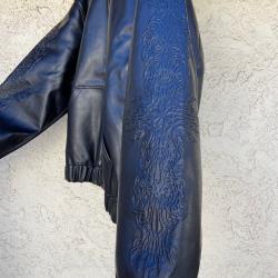 Curse Black Leather Hooded Bomber Jacket Curse Black Leather Hooded Bomber Jacket