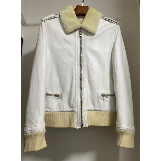 Dior × Hedi Slimane Aviator White Jacket Shearling Collar
