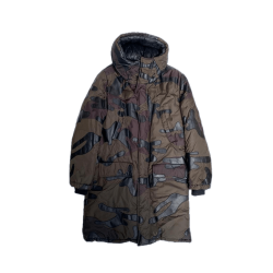 Dolce And Gabbana Runway Camo Lambskin Leather Parka Jacket