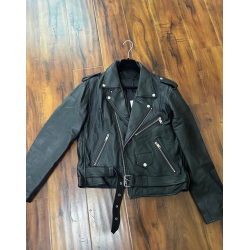 Enfants Riches Chessboard Black Leather Jacket 