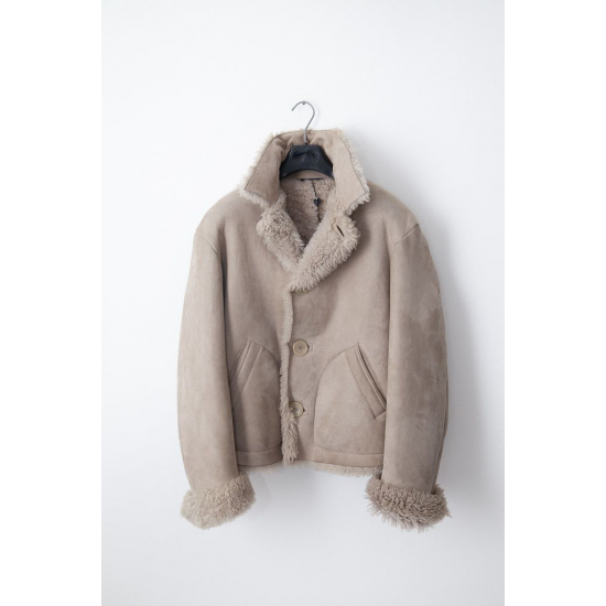 Gucci × Tom Ford Short Beige Jacket Shearling Coat