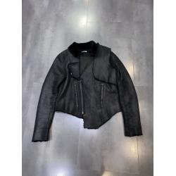 Helmut Lang Abstract Asymmetrical Shearling Leather Jacket