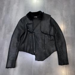 Helmut Lang Abstract Asymmetrical Shearling Leather Jacket Helmut Lang Abstract Asymmetrical Shearling Leather Jacket