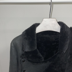 Helmut Lang Abstract Asymmetrical Shearling Leather Jacket