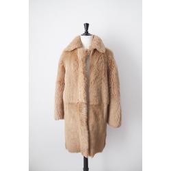 Helmut Lang Beige Fur Coat 