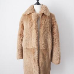 Helmut Lang Beige Fur Coat 