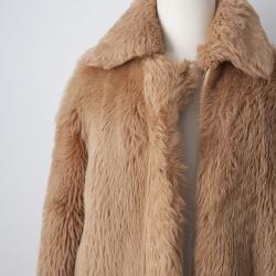 Helmut Lang Beige Fur Coat 