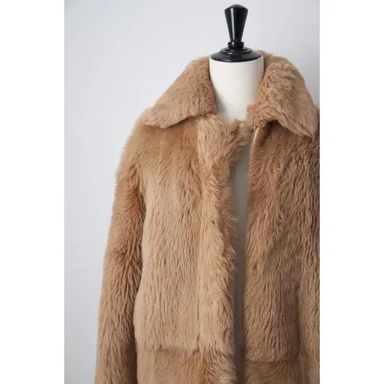 Helmut Lang Beige Fur Coat