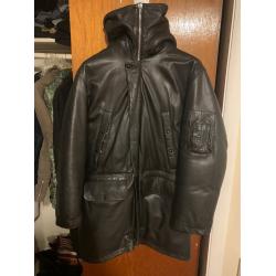 Helmut Lang Men's Black Leather Parka 