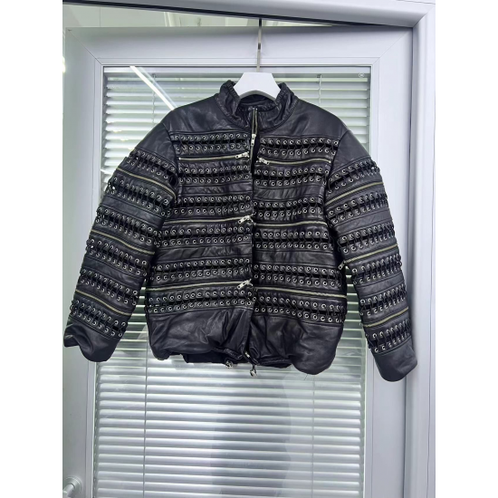 Hood By Air Men's Zipper Leather Jacket