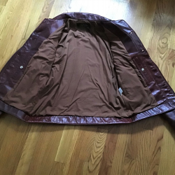 Iron Heart Burgundy Cowhide Trucker Jacket