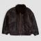 Issey Miyake UTAGAWA KUNIYOSHI Brown Leather Shearling Jacket 