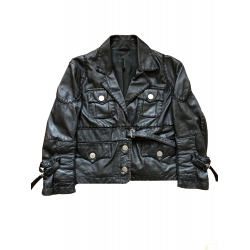 Jean Paul Gaultier Leather Strapped Men's Black Motorcycle Biker Jacket 