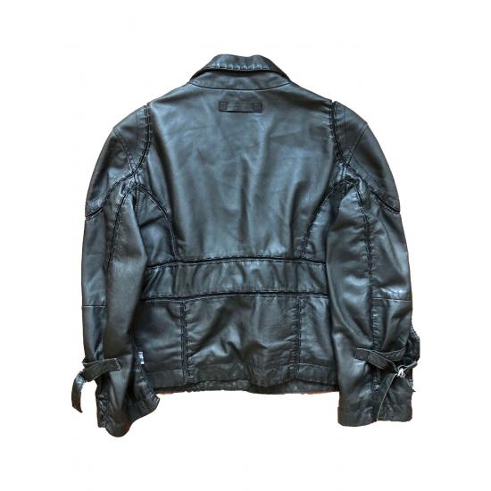 Jean Paul Gaultier Leather Strapped Men's Black Motorcycle Biker Jacket