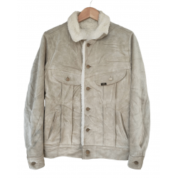 LAST CALL Lee Storm Rider Beige Leather Jacket 