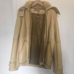 Loewe JW Anderson Beige Shearling Coat 