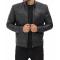 Massa Black Padded Shoulder Leather Jacket Mens