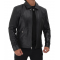 Matos Black Leather Cowhide Jacket Mens