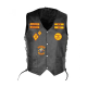 Men Bandidos Leather Black Vest