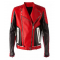 Men Fashion Bikers Red Leather Jacket