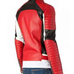 Men Fashion Bikers Red Leather Jacket