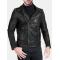 Men Real Leather Black Vintage Biker Jacket