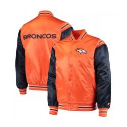 Men Starter Broncos Satin Varsity Jacket