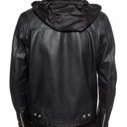 Men Striped Leather Jacket Biker Style Men Striped Leather Jacket Biker Style