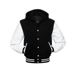 Men Varsity Hooded Jacket
