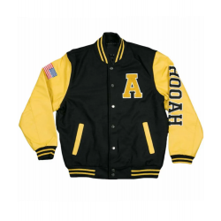 Mens American Flag Hooah Army Varsity Jacket