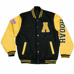 Mens American Flag Hooah Army Varsity Jacket Mens American Flag Hooah Army Varsity Jacket