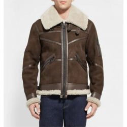 Men's Aviator Bridlington Brown Faux Shearling Biker Jacket Men's Aviator Bridlington Brown Faux Shearling Biker Jacket