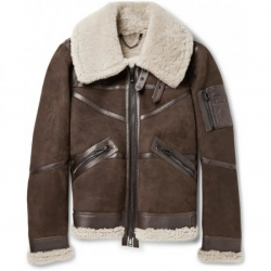 Men's Aviator Bridlington Brown Faux Shearling Biker Jacket Men's Aviator Bridlington Brown Faux Shearling Biker Jacket
