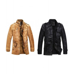 Mens Aviator Hunter Style Leather Jacket