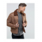 Mens B3 Faux Shearling Brown Leather Jacket