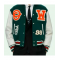 Mens Barrel Off White Varsity Jacket Green