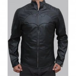 Mens Batman Black Logo Leather Jacket Mens Batman Black Logo Leather Jacket