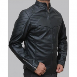 Mens Batman Black Logo Leather Jacket Mens Batman Black Logo Leather Jacket