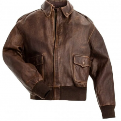 Mens Brown Real A2 Flight Pilot Bomber Distressed Cow Leather Jacket Mens Brown Real A2 Flight Pilot Bomber Distressed Cow Leather Jacket